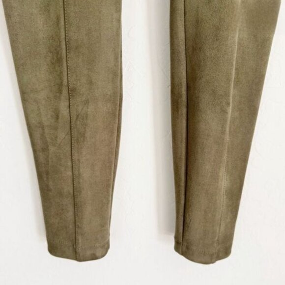 EXCLUSIVE White House Black Market Olive Green Faux-Suede Runway Leggings - Picture 5 of 9